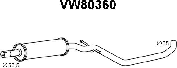 Veneporte VW80360 - Середній глушник вихлопних газів avtolavka.club