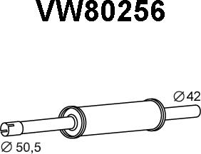Veneporte VW80256 - Середній глушник вихлопних газів avtolavka.club