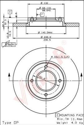 Brembo 49672 - Гальмівний диск avtolavka.club