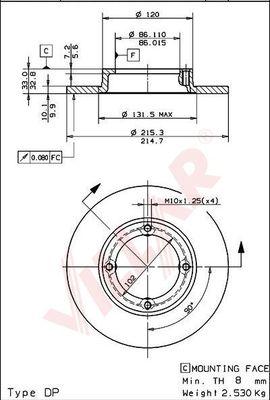 Villar 628.1099 - Гальмівний диск avtolavka.club