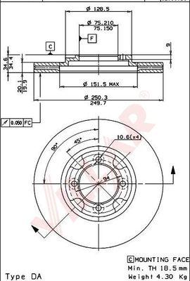 BENDIX 520433 - Гальмівний диск avtolavka.club