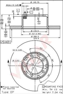 Villar 628.1204 - Гальмівний диск avtolavka.club