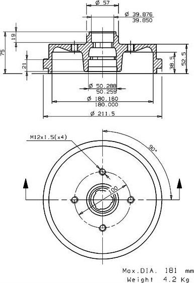 Villar 627.0040 - Гальмівний барабан avtolavka.club