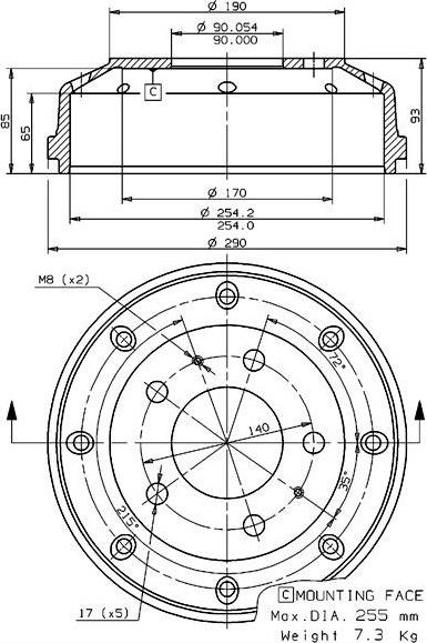 Villar 627.0022 - Гальмівний барабан avtolavka.club