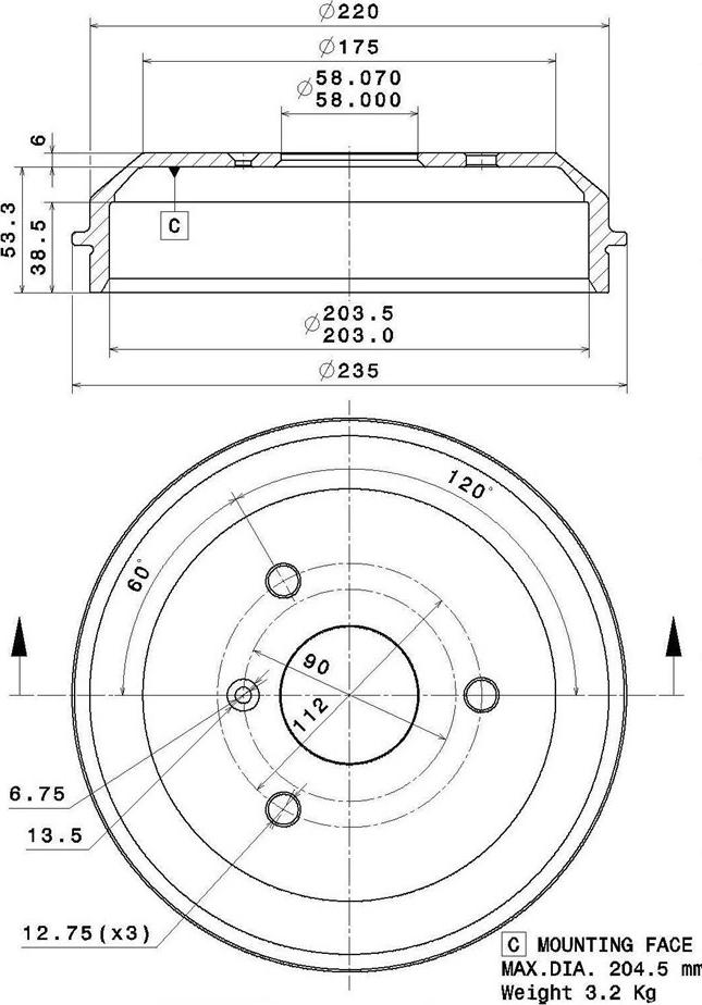 Villar 627.0298 - Гальмівний барабан avtolavka.club