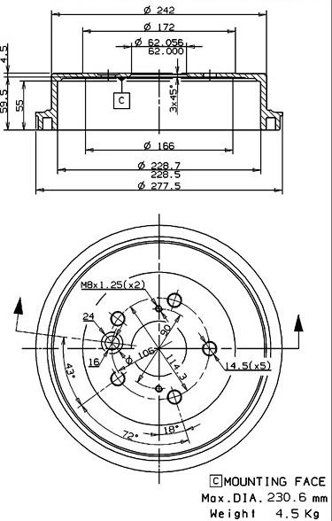 Villar 627.0256 - Гальмівний барабан avtolavka.club