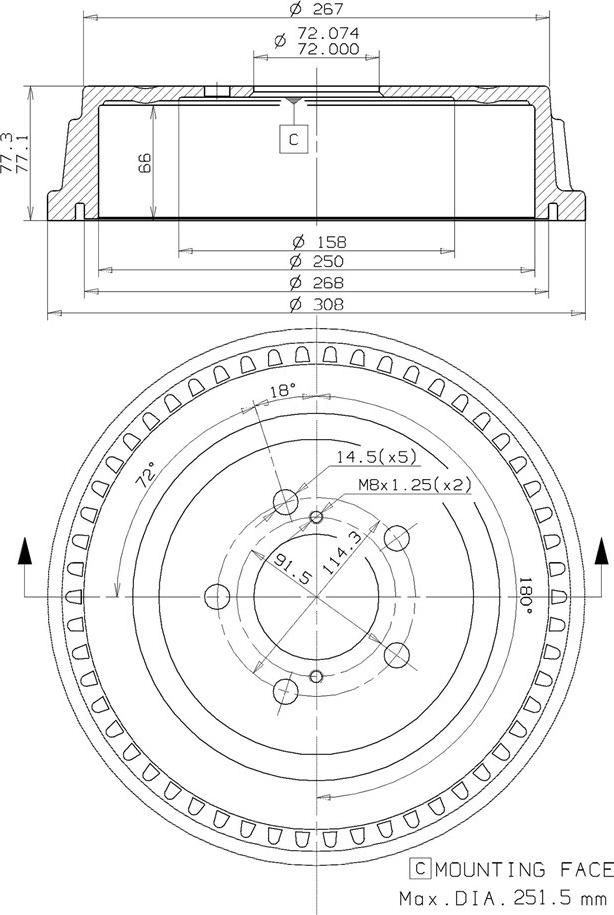 Villar 627.0263 - Гальмівний барабан avtolavka.club