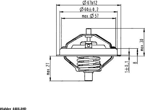 WAHLER 4488.80D0 - Термостат, охолоджуюча рідина avtolavka.club