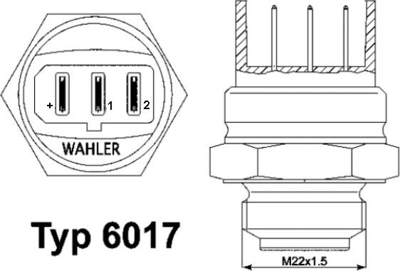 WAHLER 6017.95D - Термовимикач, вентилятор радіатора / кондиціонера avtolavka.club