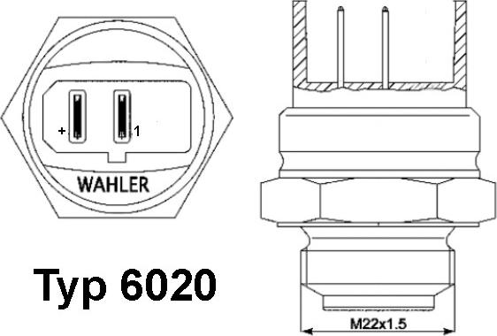 WAHLER 6020.92D - Термовимикач, вентилятор радіатора / кондиціонера avtolavka.club