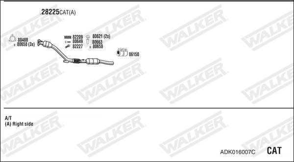 Walker ADK016007C - Система випуску ОГ avtolavka.club