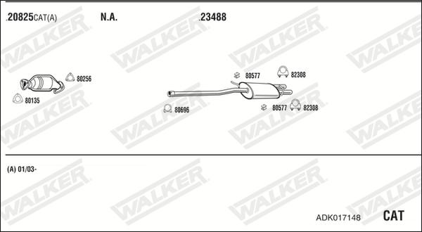 Walker ADK017148 - Система випуску ОГ avtolavka.club