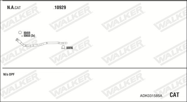 Walker ADK031585A - Система випуску ОГ avtolavka.club