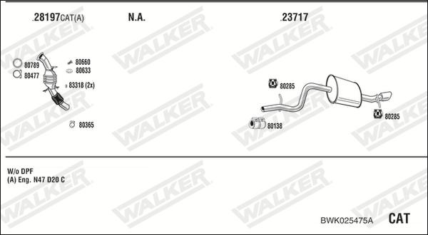 Walker BWK025475A - Система випуску ОГ avtolavka.club