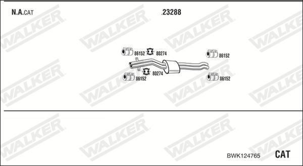 Walker BWK124765 - Система випуску ОГ avtolavka.club