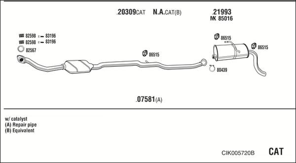 Walker CIK005720B - Система випуску ОГ avtolavka.club