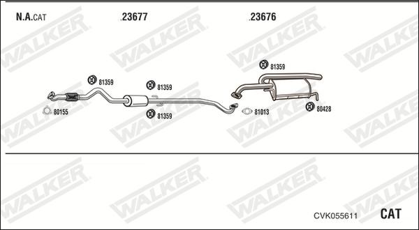 Walker CVK055611 - Система випуску ОГ avtolavka.club