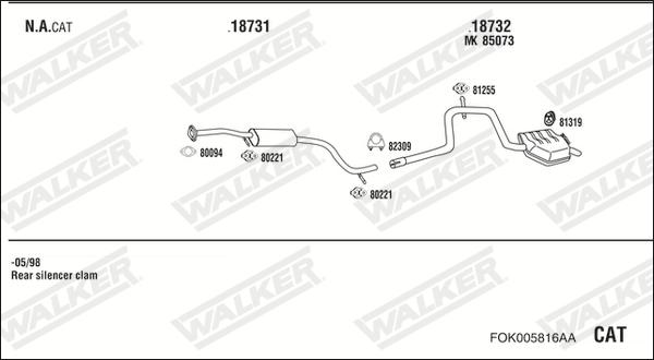 Walker FOK005816AA - Система випуску ОГ avtolavka.club