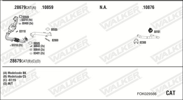 Walker FOK029566 - Система випуску ОГ avtolavka.club