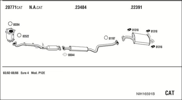 Walker NIH16591B - Система випуску ОГ avtolavka.club