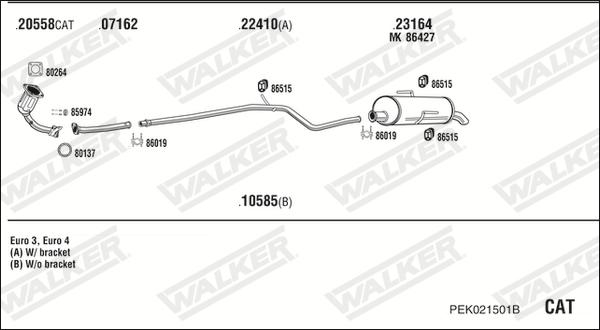 Walker PEK021501B - Система випуску ОГ avtolavka.club