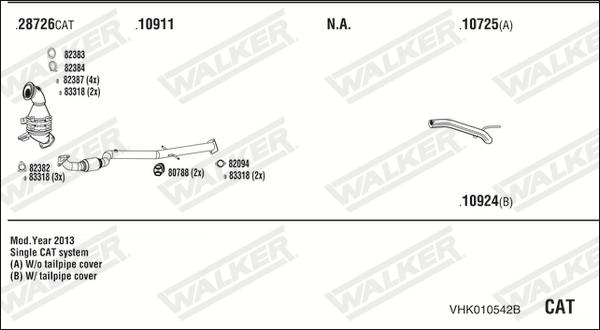 Walker VHK010542B - Система випуску ОГ avtolavka.club