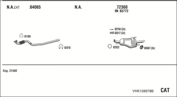 Walker VHK128978B - Система випуску ОГ avtolavka.club