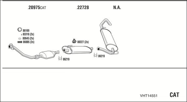 Walker VHT14551 - Система випуску ОГ avtolavka.club