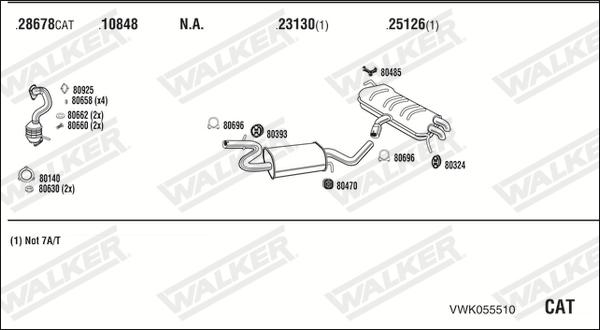 Walker VWK055510 - Система випуску ОГ avtolavka.club