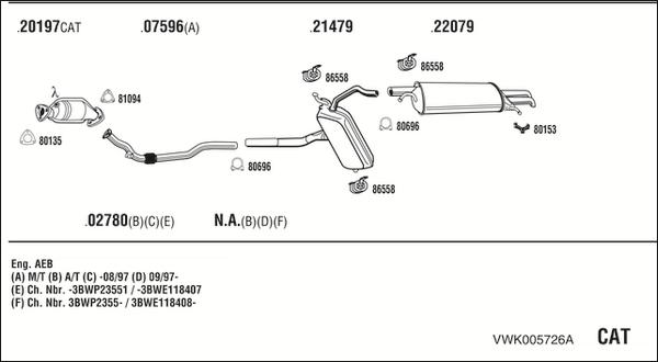 Walker VWK005726A - Система випуску ОГ avtolavka.club