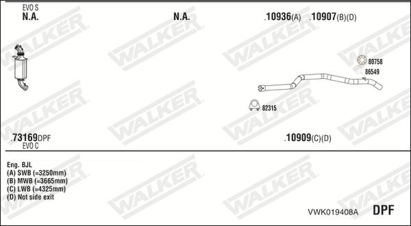 Walker VWK019408A - Система випуску ОГ avtolavka.club