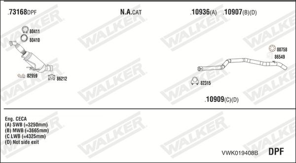 Walker VWK019408B - Система випуску ОГ avtolavka.club