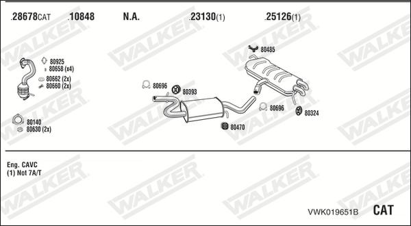 Walker VWK019651B - Система випуску ОГ avtolavka.club