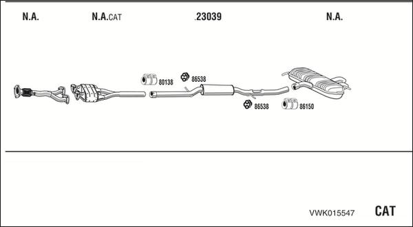 Walker VWK015547 - Система випуску ОГ avtolavka.club