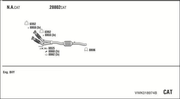 Walker VWK018974B - Система випуску ОГ avtolavka.club