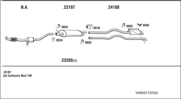 Walker VWK017370A - Система випуску ОГ avtolavka.club