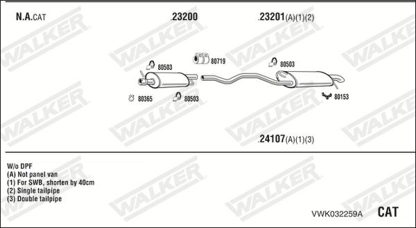 Walker VWK032259A - Система випуску ОГ avtolavka.club