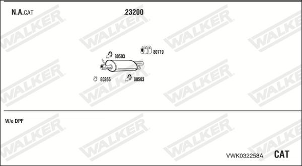 Walker VWK032258A - Система випуску ОГ avtolavka.club