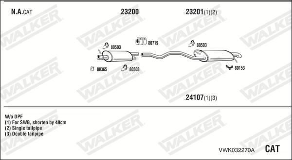 Walker VWK032270A - Система випуску ОГ avtolavka.club