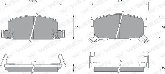 Ween 151-1496 - Гальмівні колодки, дискові гальма avtolavka.club