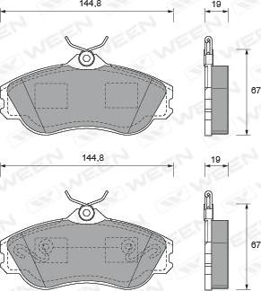 Ween 151-1451 - Гальмівні колодки, дискові гальма avtolavka.club