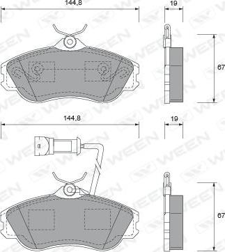 Ween 151-1452 - Гальмівні колодки, дискові гальма avtolavka.club