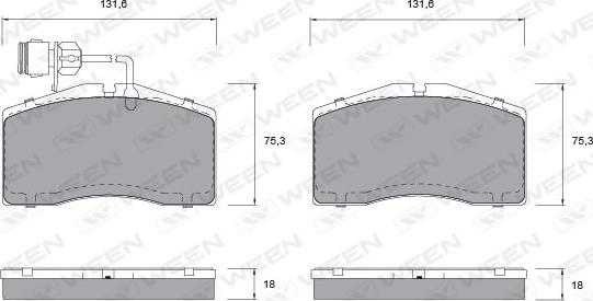 Ween 151-1036 - Гальмівні колодки, дискові гальма avtolavka.club