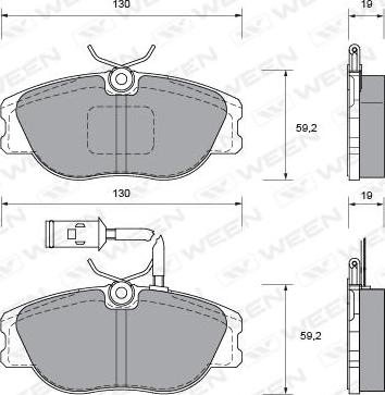 Ween 151-1021 - Гальмівні колодки, дискові гальма avtolavka.club