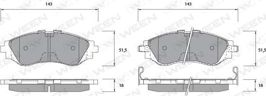 Ween 151-1194 - Гальмівні колодки, дискові гальма avtolavka.club