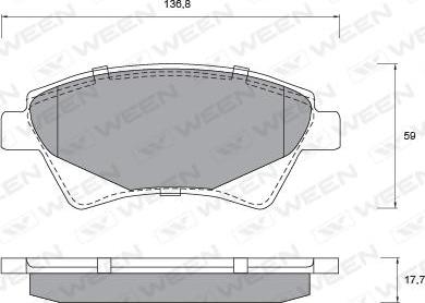 Ween 151-1149 - Гальмівні колодки, дискові гальма avtolavka.club