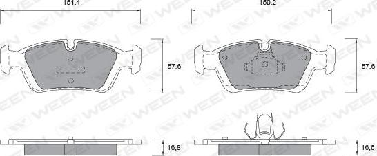 Ween 151-1141 - Гальмівні колодки, дискові гальма avtolavka.club