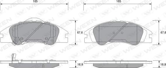 Ween 151-1169 - Гальмівні колодки, дискові гальма avtolavka.club