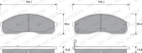 Ween 151-1163 - Гальмівні колодки, дискові гальма avtolavka.club