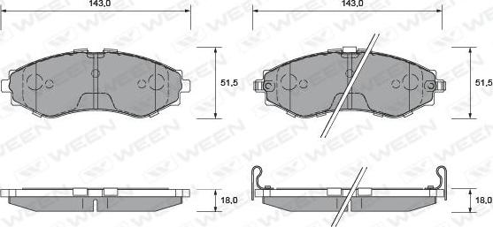 Ween 151-1180 - Гальмівні колодки, дискові гальма avtolavka.club